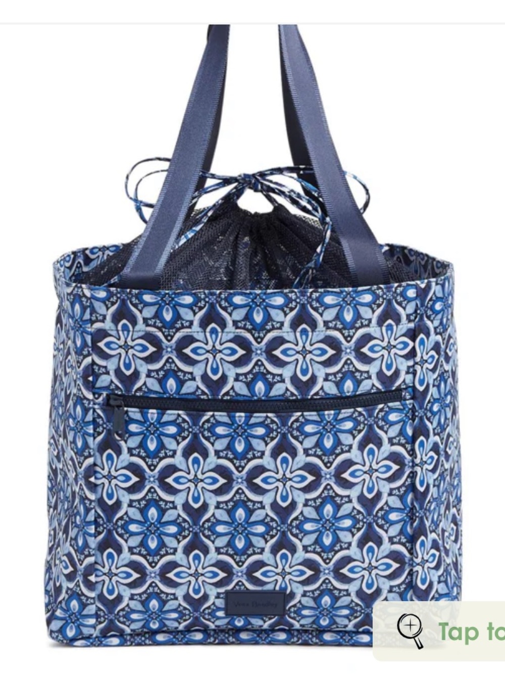 Vera Bradley Blue Patterned Drawstring Family Tote